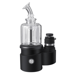 Crossing Core XL E-Rig with black power base, clear glass bubbler and atomizer with carb cap