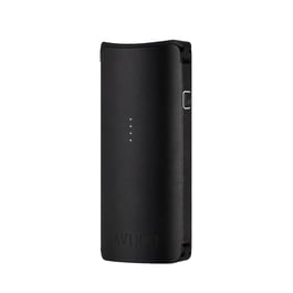 DaVinci MIQRO-C portable vaporizer in black, front view with the four-light indicator and embossed DaVinci logo