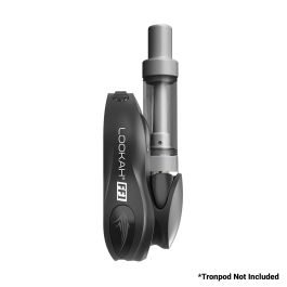 Vibrant orange Lookah FF1 510 thread battery with clear cartridge on dark volcanic background, branding and model text.